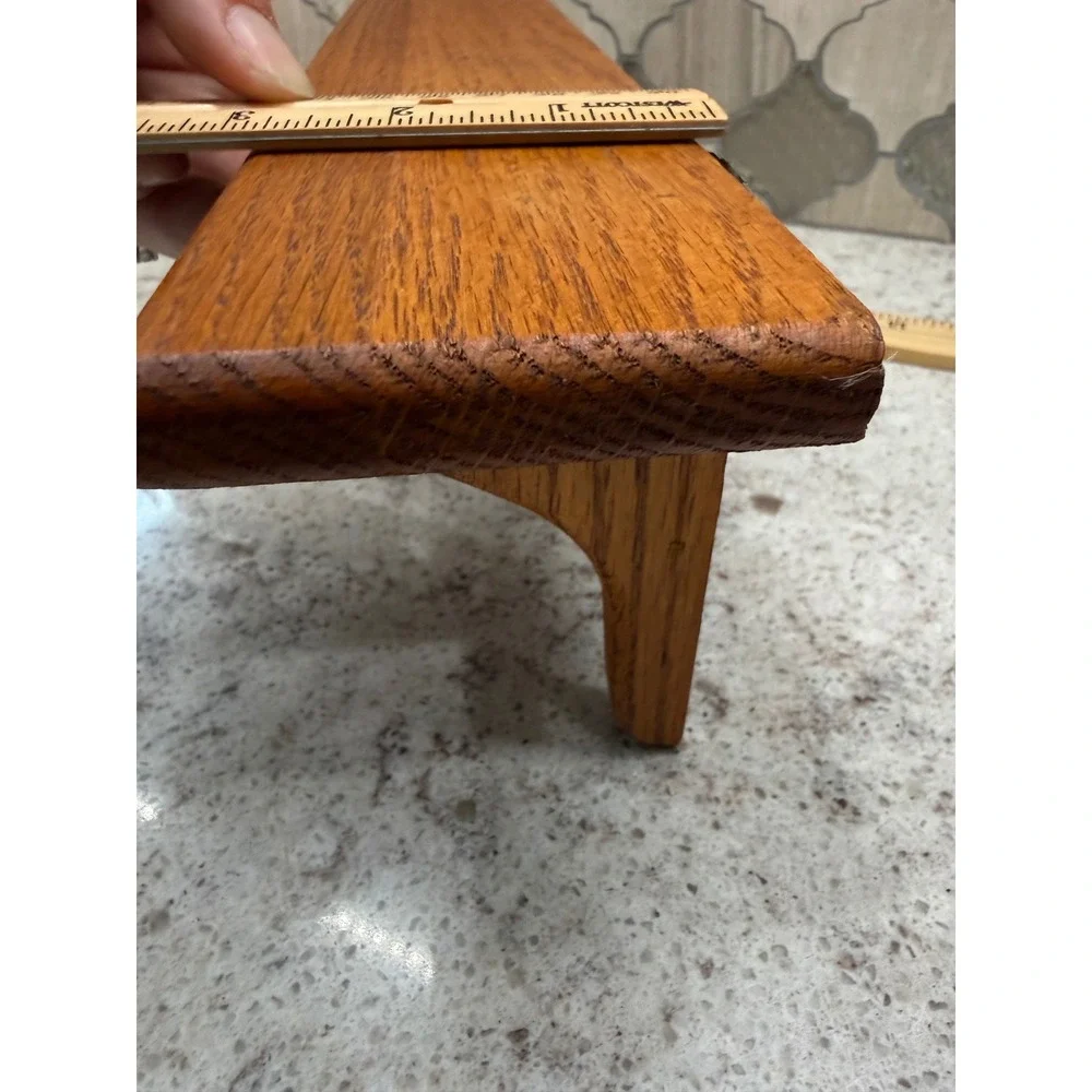 Vintage Oak Wood Wall Shelf Heart Cutout Country Cottage Display 14.5 Inch